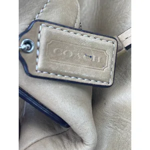 Coach F15064 Beige 2 Way Leather Crossbody Shoulder Strap Purse Tote Handbag OS thumbnail 7