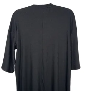 Dressed in Lala Ribbed V‎ Neck Midi Dress Black Size S Casual Basic Everyday thumbnail 5