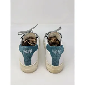 P488 Thea Shabby Womens Shoes White Leather Embossed Low Top Sneaker 37 US 7 thumbnail 7