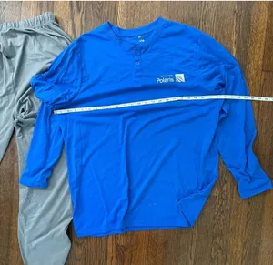 United Polaris Blue Long Sleeve Shirt with Gray Lounge Pants Set Size L/XL thumbnail 1