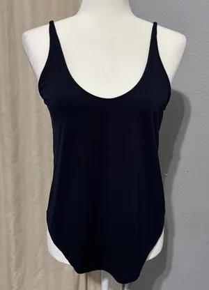 Zara W&B Collection Navy‎ Blue Scoop Neck Spaghetti Strap Tank Top Size M thumbnail 1