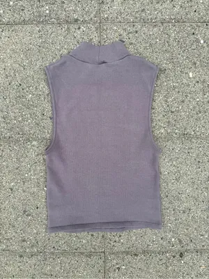 Zara Sleeveless Ribbed Mock-Neck Top • Sz M thumbnail 3