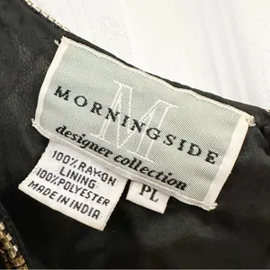 Vintage Morningside Designer Collection sleeveless Sequin Mini dress Black Gold thumbnail 7