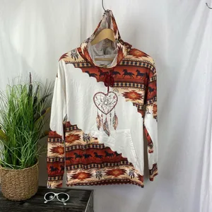 Horse Equestrian Dreamcatcher Western Print Long Sleeve Hoody Sweatshirt Top S thumbnail 2