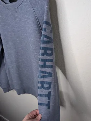 Carhartt L Women's Relaxed Fit Midweight Crewneck Block Logo Sleeve Sweater thumbnail 7