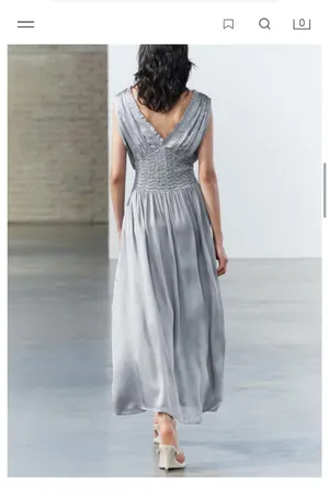 Zara NWT Silver Maxi Dress thumbnail 3