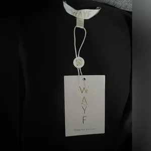 New black satin tie front top thumbnail 5