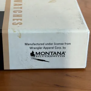 Wrangler Montana Silversmiths Cowhide Print Watch Silver Tone WR181 New in Box thumbnail 4