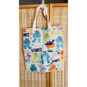 Disney Pixar Monsters Inc all over print canvas tote shopping bag thumbnail 2