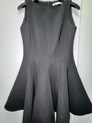 Zara Godet Hem Classic Black Fit-and-Flare Dress Medium thumbnail 5