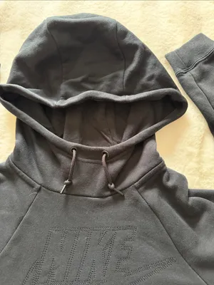 Nike pullover hoodie tonal debossed or embossed Nike swoosh logo Size L thumbnail 4