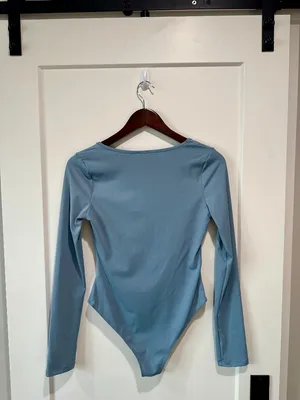 Edikted Joanna Light Blue Square Neck Bodysuit Size M thumbnail 3