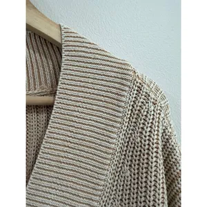 Aerie Womens Tan Marled Shaker Knit V-Neck Sweater Size M Long Sleeve Pullover thumbnail 5