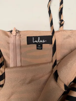 Lulus Wild One Tan and Black Zebra Print Satin‎ Mini Dress thumbnail 3