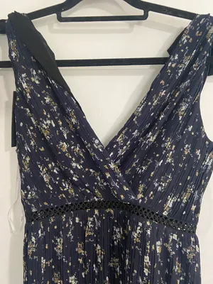 Lulus Navy Blue Floral Print Pleated Mini Dress thumbnail 7