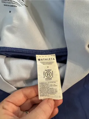 Athleta Navy Leggings with Contrast Waistband thumbnail 3