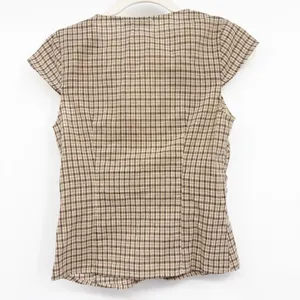 Princess Polly Womens Beige Check Indulgence Corset Gingham Ruched Top Size 4 thumbnail 7