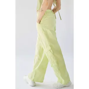BDG Urban Outfitters NWOT Lime Y2K Low Rise Baggy Wide Leg Cotton Cargo Pant thumbnail 3