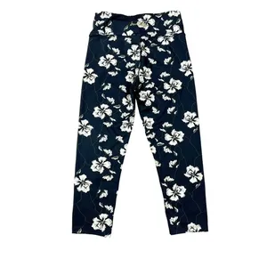 Sam Edelman‎ Navy Blue White Floral Crop Leggings Size Medium thumbnail 2