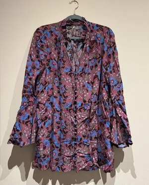 Free People boho style floral tunic size small thumbnail 1