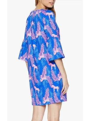 Lilly Pulitzer Teigan Dress Mini in Dazzle Zebra Blue Pink Small thumbnail 2