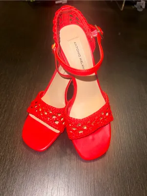 Antonio Melani Sandals Women Leather Coral Size 6.5 Block Heel Ankle Strap thumbnail 7