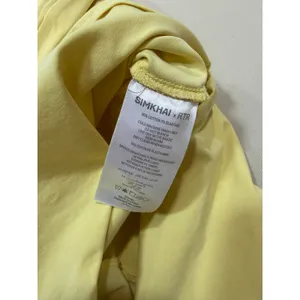 SIMKHAI Sara yellow tie waist T-Shirt Dress Large thumbnail 5