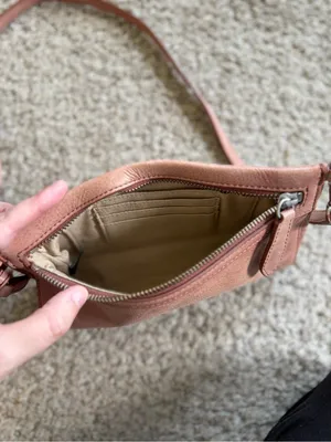 Frye Reed Leather Wristlet Crossbody in Dusty Rose thumbnail 10