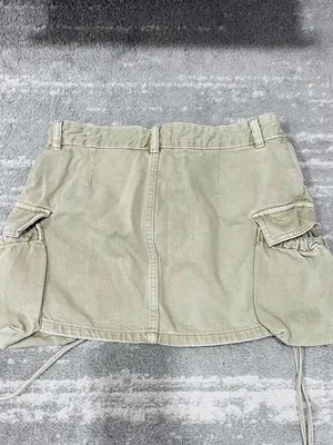 Pull&Bear Khaki Cargo Mini Skirt Size M Y2K Utility thumbnail 2