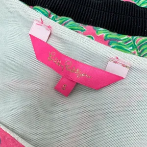 Lilly Pulitzer Pink‎ Green Palm Leaf Print Tunic Top Small Tropical Boat Neck thumbnail 7