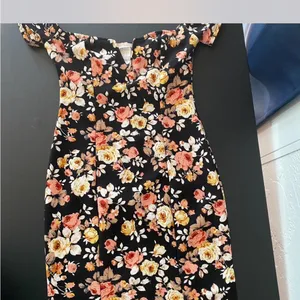 Floral Black Dress with Pink and Yellow Accents thumbnail 5