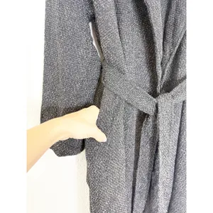 NWT Lulus Prepped Perfection Black White Tweed Trench Coat Size XL Quiet Luxury thumbnail 9