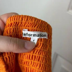 Reformation Citrus Orange 100% Linen Isabel 2 Piece Outfit Sz 4 Coastal Cruise thumbnail 5