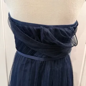 Vera Wang White Women’s Navy Tulle Strapless Dress Size 8 thumbnail 7