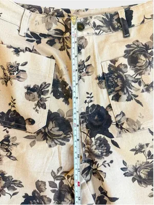 Entro Dusty Bloom Floral Wide Leg Pants Size S thumbnail 6