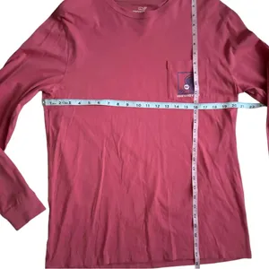 Vineyard Vines Size Medium Long Sleeve Pink Lacrosse Pocket Tee Shirt thumbnail 5