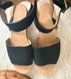 Soda Espadrille Flatform Sandals Black Nubuck thumbnail 2