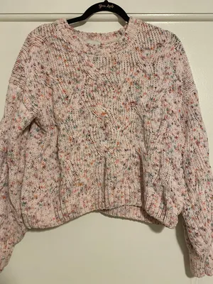 Pink Rose Knit Sweater thumbnail 1