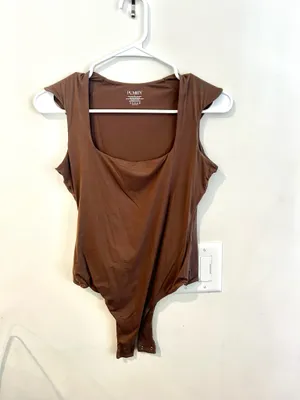 Brown square neck bodysuit thumbnail 2