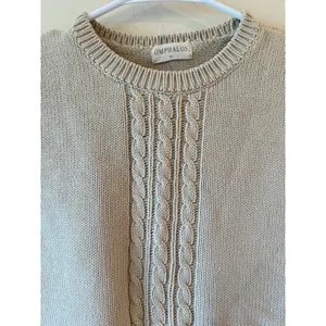 Omphalos Cable Knit Sweater Vest Beige 100% Cotton Women's Size Medium Y2k thumbnail 5