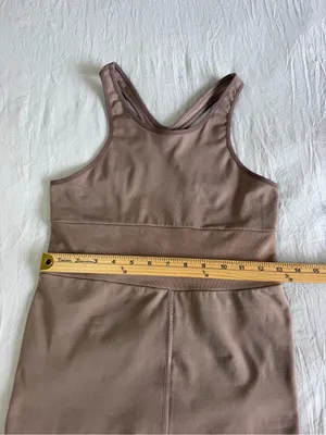 Free People Movement Size M/L Every Single Time Runsie Moonrock Tan Bodysuit thumbnail 7