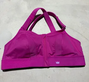 Shefit magenta pink front zip sports bra moisture wicking 1luxe thumbnail 1