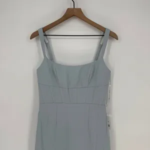 Thread Corset Midriff Crepe Column‎ Maxi Dress In Mist Size 4 thumbnail 5
