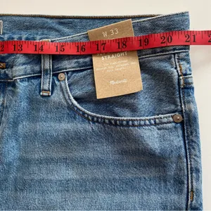 NWT 💙 Madewell 90s Low-Rise Straight Full Length Denim Jeans, Size 33, #N0652 thumbnail 8