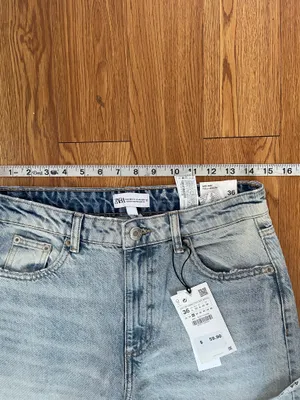 Zara high waisted super wide light blue jeans nwt thumbnail 7