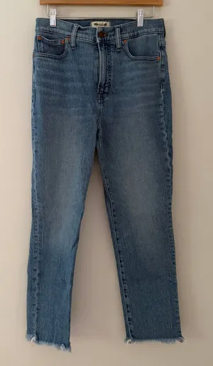 Madewell The Perfect Vintage Jean High Rise Raw Hem Blue Women 28 thumbnail 1