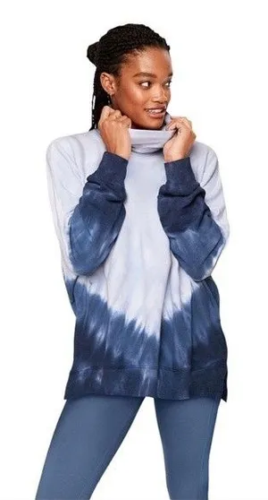 PINK Victoria’s Secret Turtleneck Tunic Ensing Tie Dye Pullover Sweatshirt thumbnail 1