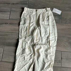 Cream pleated trousers thumbnail 2