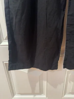 Women’s Black Paperbag Waist Wide Leg Cropped Pants 2XL Pull On Plus Size Pocket thumbnail 5