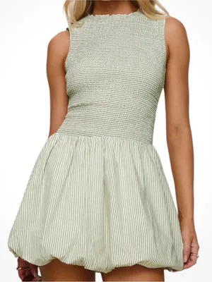 NWT Princess Polly Narnia Bubble Hem Mini Dress Sage Size 4 thumbnail 1